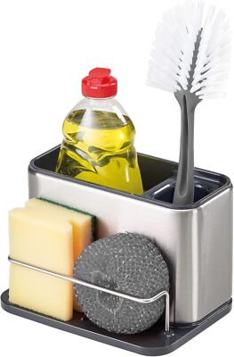 Joseph Surface Sink Caddy Stainless Steel Sponge Holder Organizer Gray 