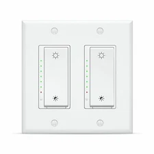 2Pcs Smart Dimmer Light Switch WiFi in wall Remote Control for Alexa Google Home