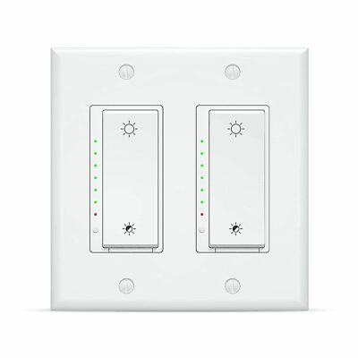 2Pcs Smart Dimmer Light Switch WiFi in wall Remote Control for Alexa Google Home