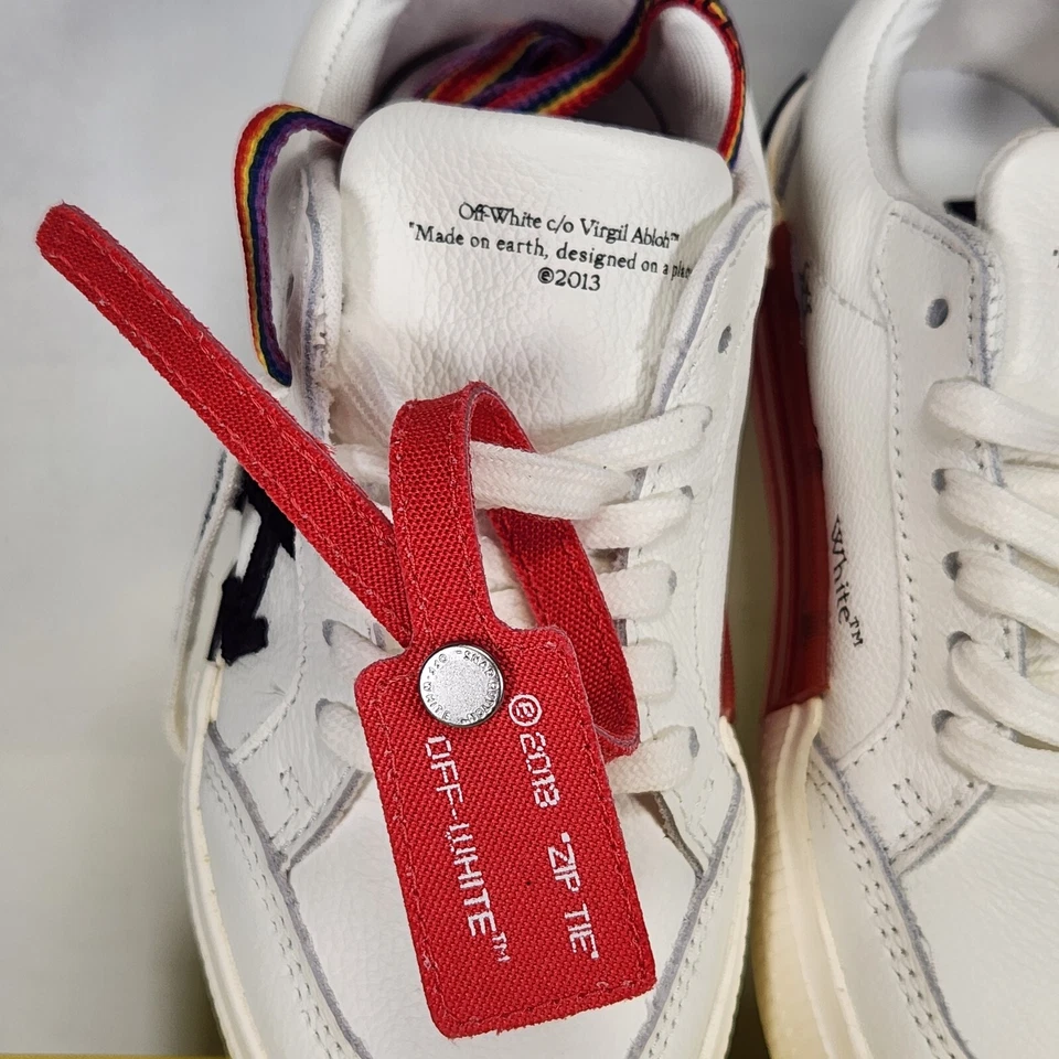 Talla 12 Niños Pequeños (EU 29) - Cuero Vulcanizado Off-White con Cordones - Blanco Negro Foto 4 de 4