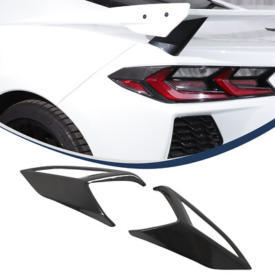 Real Carbon Tail Lamp Taillight Decor For  Corvette C8 Stingray HTC Coupe 2020+