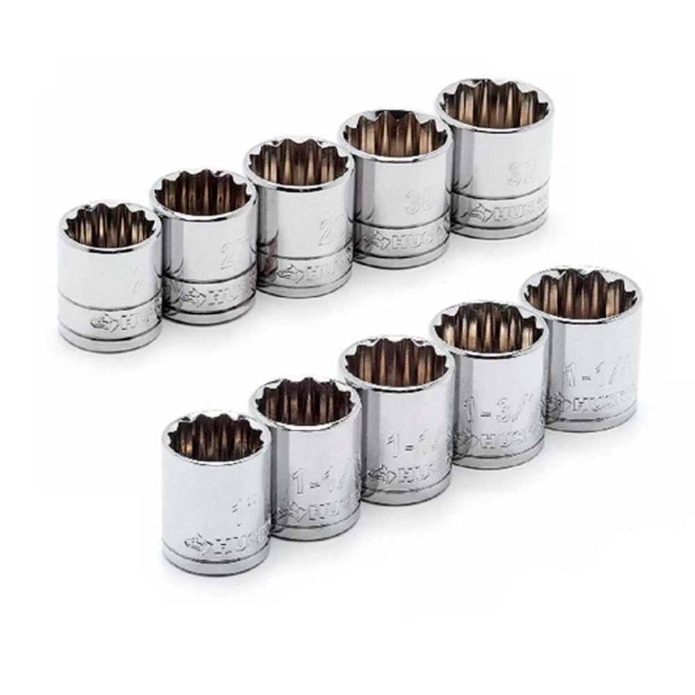 Husky 1 2 In. Drive X Large SAE MM Socket Set 10 Piece eBay