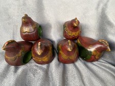 Wood Chicken Hen Rooster Napkin Holder Rings Dinning Table Decor Set of 6