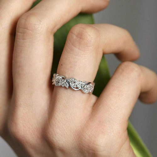 2.00 Ct Round Cut Lab-Created Diamond Wedding Band Ring 14K White Gold Plated - 第 4/7 張圖片