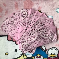 12 Unisex Paisley Bandana Head Wrap Scarf Neck Headband 100% Cotton Pink