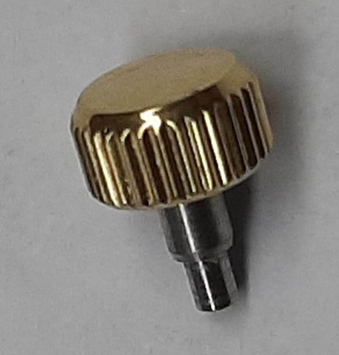 Corona Orologio diam. 5 mm a vite dorata in acciaio IPG/PVD con tubetto a vite e