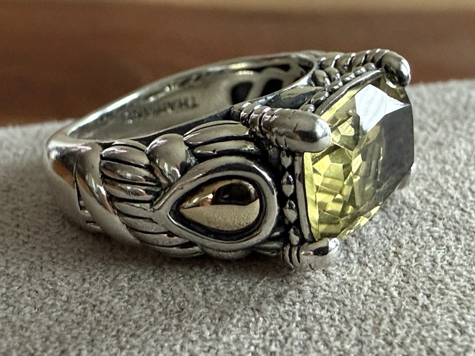 Anillo de citrino Jai de John Hardy de plata de ley y detalles de 14 k 5,25 Foto 2 de 4