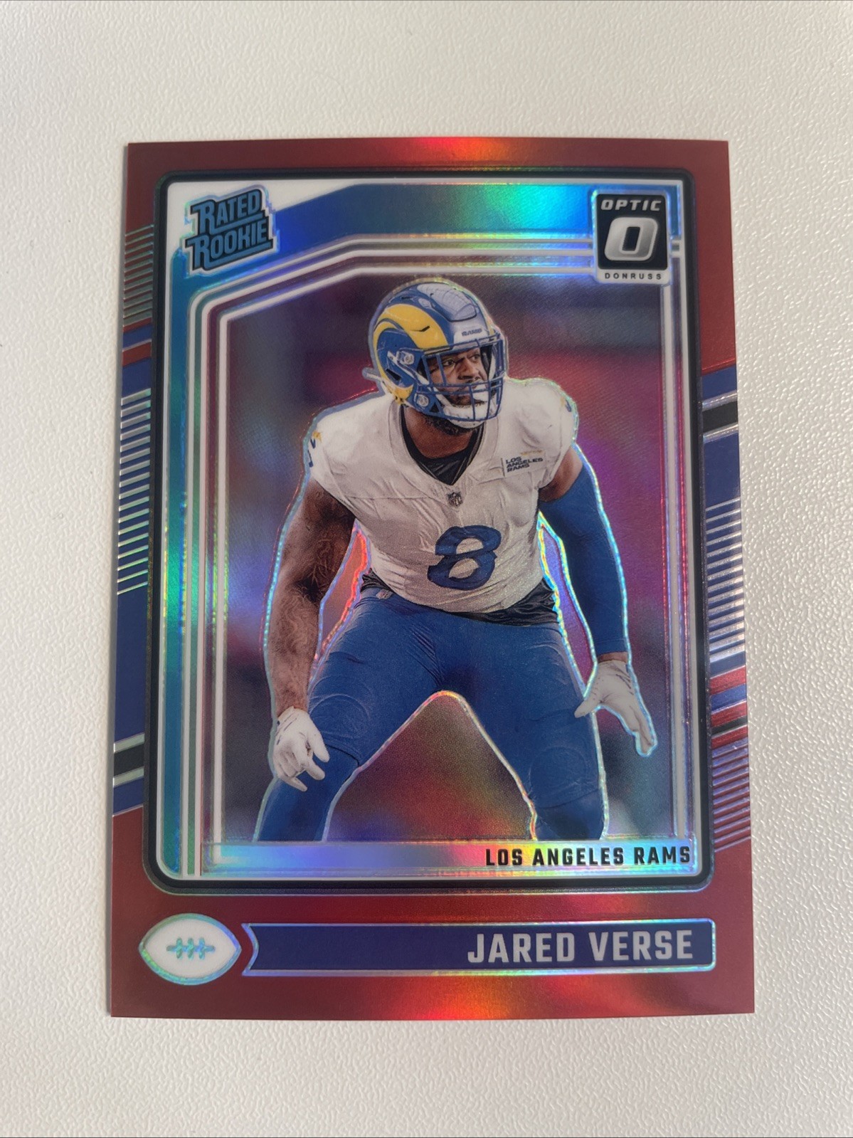 2024 Panini Donruss Optic Rated Rookie Jared Verse #242 Red Prizm /125 (RC)