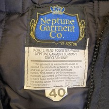 Neptune Garment Co Black Bomber Jacket Flight Military Style Zip Up Unisex VTG