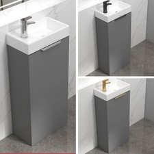 Bathroom Cloakroom Vanity Unit Ceramic Basin Sink 400mm Floor Standing Wall Hung