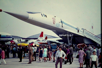 DIA Slide Foto  Tupolew Tu-144  CCCP 68001 erster Prototyp  Paris-Bourget 1971 