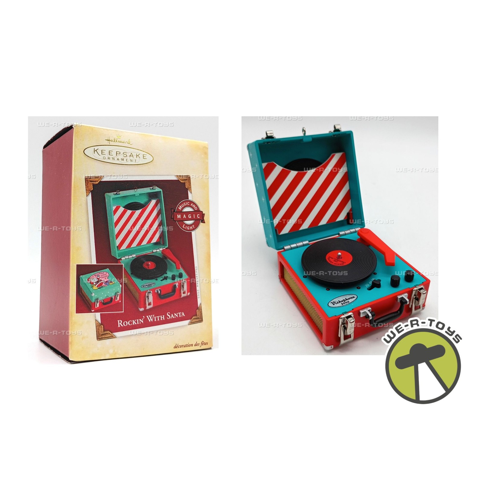 Hallmark Keepsake Ornament Rockin with Santa Music & Light 2005 OLX7622