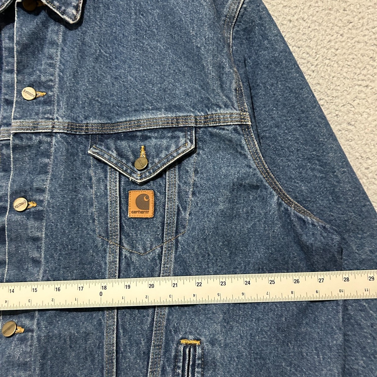 Vintage Y2K Carhartt Denim Trucker Jacket Men 2XLT Blue J12 DST 