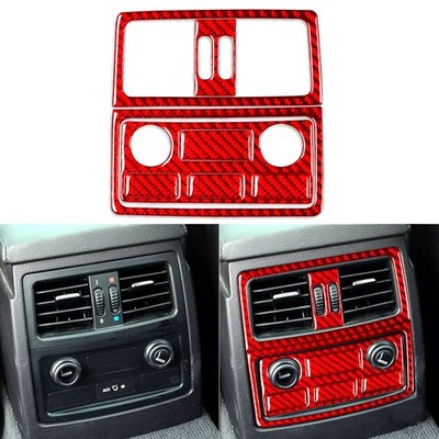 Red Carbon Fiber Rear Air Vent Outlet Panel Cover For BMW 5 Series E60 2004-2010