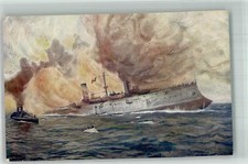 13304773 - signed Hubert A. Welfare Card Fall of Italy Armoured Cruiser