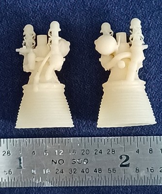 1/144 Scale Set Of 6 J2 Engines For 2nd And 3rd Stage Of Saturn V Resin Upgrades