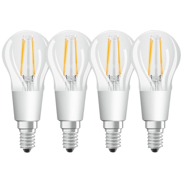4 X Osram Led Filament Tropfen 5W =40W E14 Klar Glowdim Warm 2200K-2700K Dimmbar-image