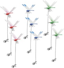9 Pack Dragonfly Clip,3D Dragonfly Garden Stakes Decor,Fly Deterrent,Dragonfly