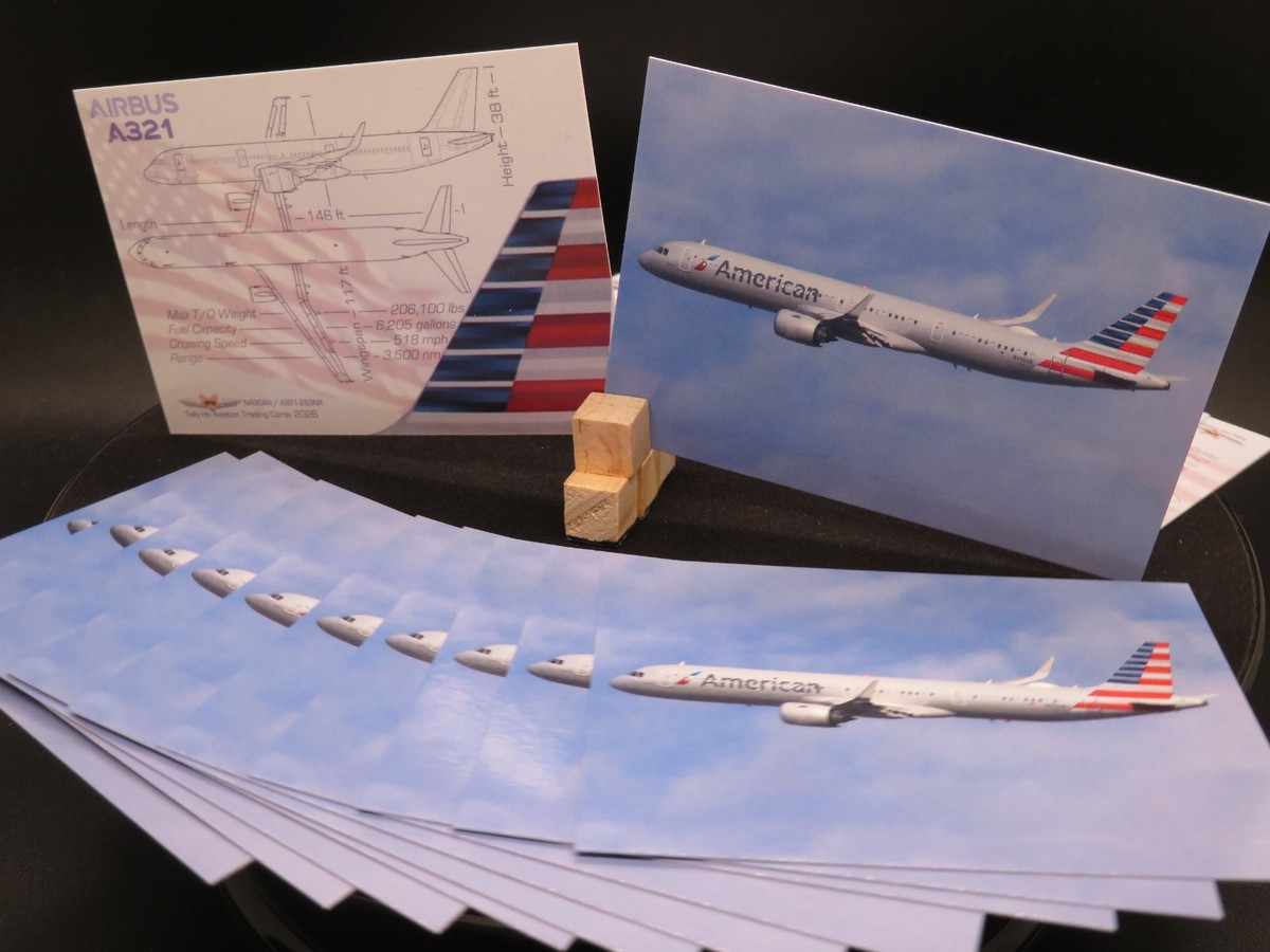 American Airlines Airbus A321 Trading Cards - Set of 25 - 2.5