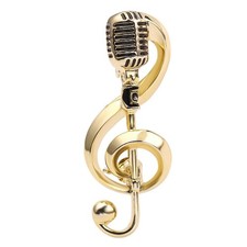 for Creative Microphone Brooch Music Note Pins Alloy Bag Clothes Lapel Pin Je...