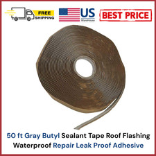 50 ft Gray Butyl Sealant Tape Roof Flashing Waterproof Repair Leak Proof Adhesiv
