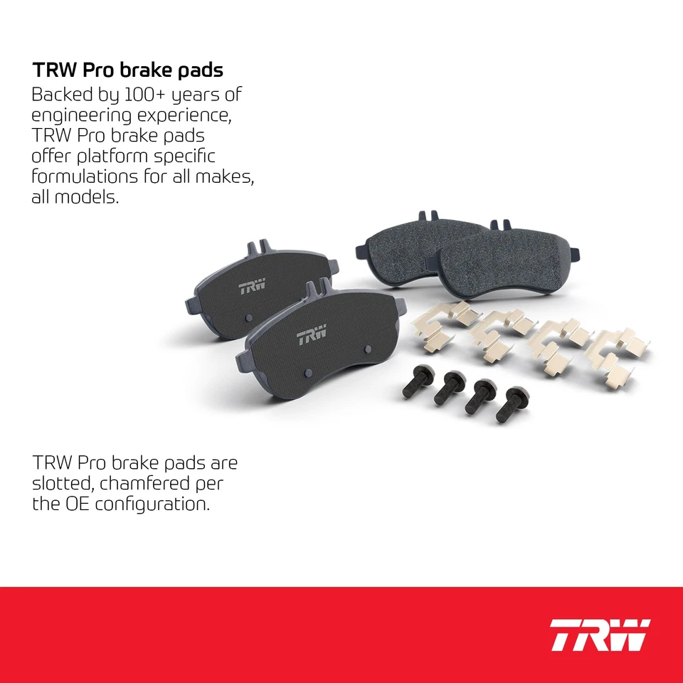 Front Disc Brake Pad Set for Chevrolet C1500 1988 - 1999 TRW Pro TRM0369 - Image 3 of 4