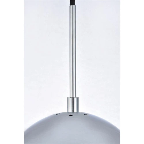 Living District Eclipse 1-Light Metal & Glass Pendant in Chrome/Frosted White - Picture 6 of 6