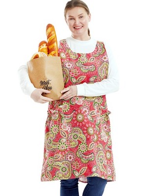 Big Plus Size Cotton Linen Aprons for Women with Pockets Baking Kitchen
