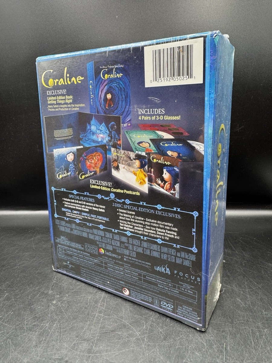 Coraline (DVD, 2009, 2-Disc Set, Gift Set Includes Digital