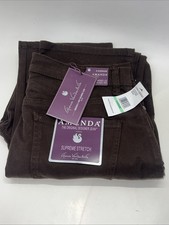 Gloria Vanderbilt Women's Brown Amanda Stretch Tapered-Leg Jeans Pants Size: 8