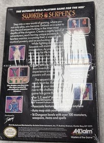 NES Nintendo Game SWORDS AND SERPENTS -NEW & Factory Sealed  H-Seam!