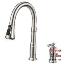 2 Hole Kitchen Faucet with Pull Down 2 Hole Vintage Style Stainless Steel