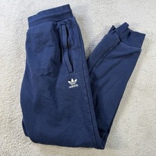 Adidas Joggers Mens Small Navy Drawstring Zip Pocket Active Gym Sweatpants