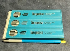 Vintage NOS Berol EAGLE Turquoise 10 Pencil & 3 Dozen Drawing Leads 5H #2375