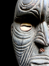 Striking Old Gable Mask - Middle Sepik  Papua New Guinea 1950's