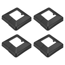 2.4x2.4 Inches Post Sleeve, Plastic Post Base Cover Column Wraps - 4pcs (Black)