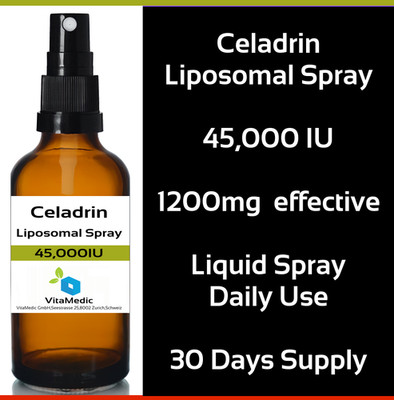 Celadrin Liposomal Spray 45,000IU 1200mg 30 Days Supply x 2 Bottles