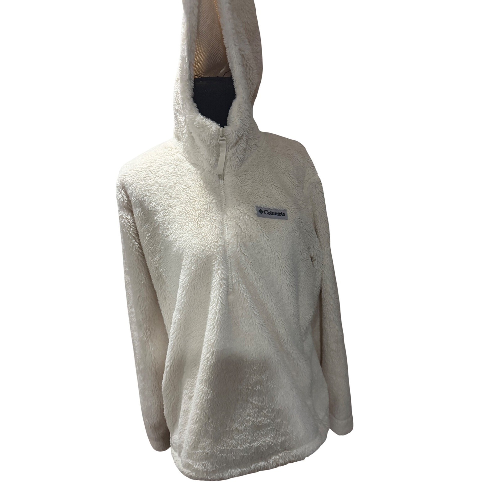 Columbia Women Cream High Pile Fleece Quarter Zip Hoodie XL AL7855 | eBay