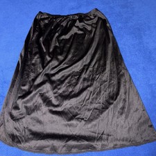 VTG Vassarette Size S Half Slip Black Lace Trim 23  Long With 12  Side Slit