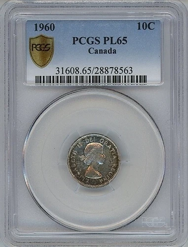 1960 Canada ten cents PCGS PL65
