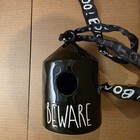 Kathy Diep Ceramic Halloween Bird House Glossy Black BEWARE Rae Dunn Style — photo 1