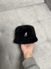 Vintage Kangol Furgora Bin Fluffy Fur Hat Medium Women  s Black Panama-Cloche