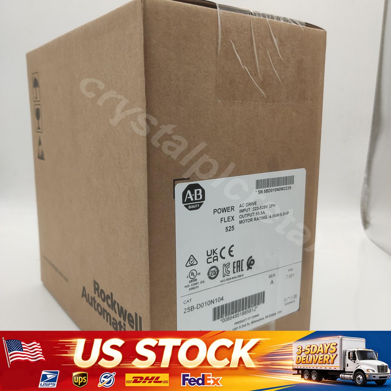 AB 25B-D010N104 New Factory Sealed PowerFlex 525 4kW 5Hp AC Drive PLC