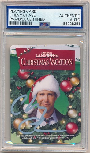 CHEVY CHASE CHRISTMAS VACATION AUTOGRAPH SIGNED PLAYING CARD PSA AUTHENTIC AUTO