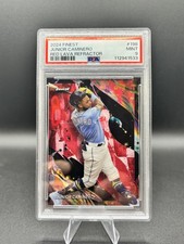2024 Topps Finest Junior Caminero Red Lava Refractor Rookie #/5 #198 SP PSA 9