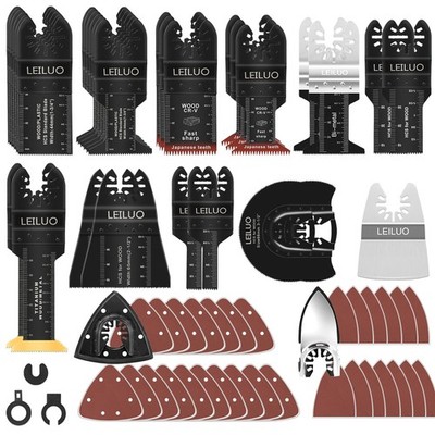 LEILUO 116-Piece Multitool Saw Blade Set, Universal Accessories for Oscillating