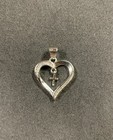 Sterling Silver Heart Shaped Pendant With Small Gemstones & Dangling Cross — photo 2
