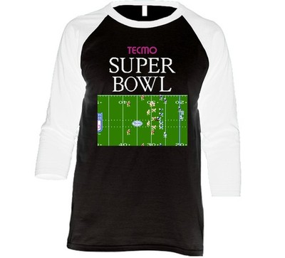 Tecmo Super Bowl 1991 Best Video Games Of All Time Raglan 3/4 Sleeve Shirt