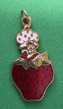 Strawberry Shortcake Charm Pendant Enamel American Greetings Corporation 1980