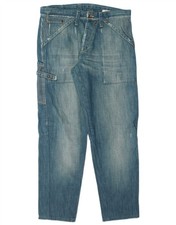JACK  JONES Mens Cargo Tapered Jeans W33 L30 Blue Cotton BN04